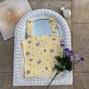 Forever21 yellow floral crop top